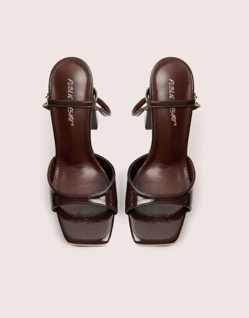 Public Desire Resist patent platform high heels in brown, 2 of 4