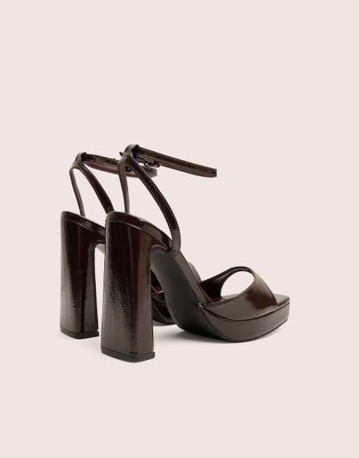 Public Desire Resist patent platform high heels in brown, 4 of 4