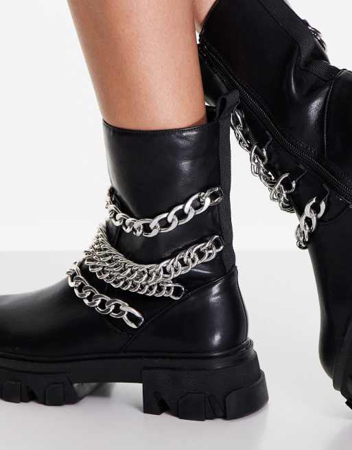 Zara chain ankle clearance boots