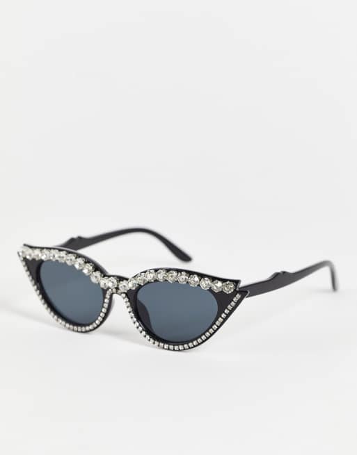 Rhinestone cat eye hot sale sunglasses