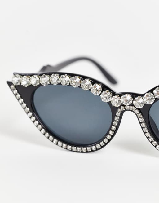 Rhinestone cat store eye sunglasses