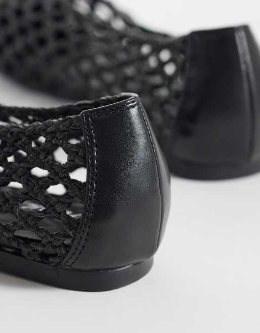 Public Desire Rhodes woven ballet flats in black, 3 of 4