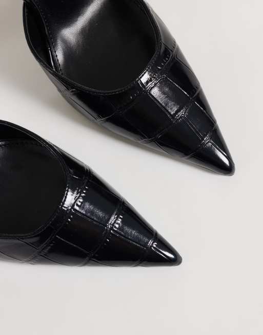 Public Desire Riven heeled pumps in black, 2 of 5