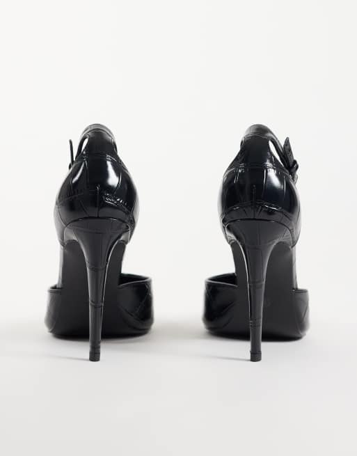 Public Desire Riven heeled pumps in black, 3 of 5