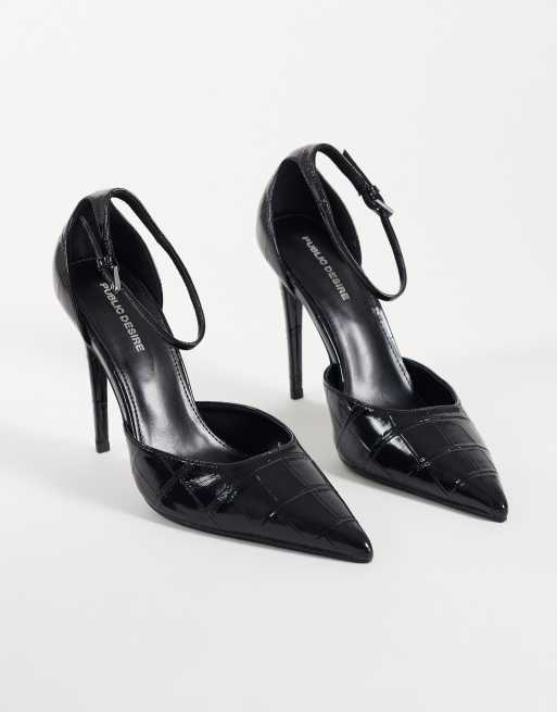 Public Desire Riven heeled pumps in black, 5 of 5