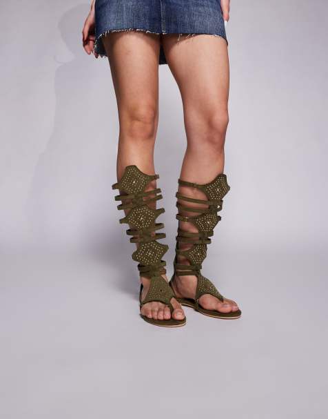 Public Desire Rome gladiator sandals in olive - view 1