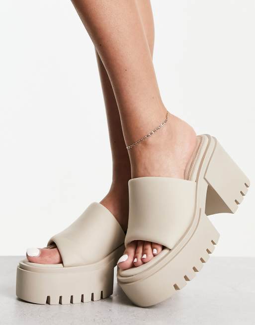 Off white chunky heels hotsell
