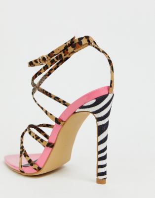 leopard print strappy shoes