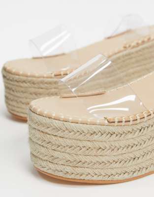 clear espadrille sandals