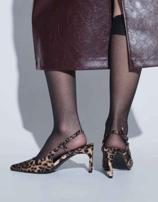 Public Desire – Salsa – Schuhe mit Leopardenmuster, Fersenriemchen und Kitten-Absatz, 2 von 8