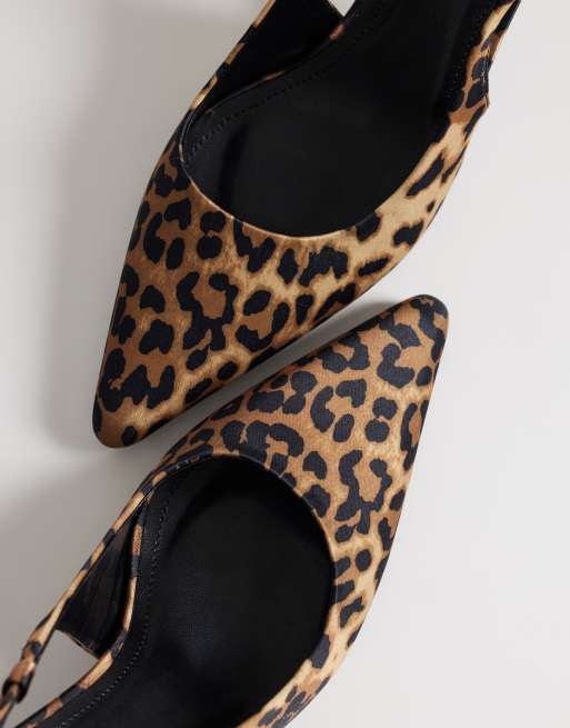 Public Desire Salsa sling back kitten heels in leopard, 2 of 4