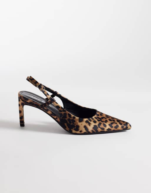 Public Desire Salsa slingback kitten heels in leopard, 5 of 8