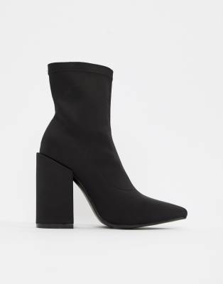 public desire salt black block heel sock boots