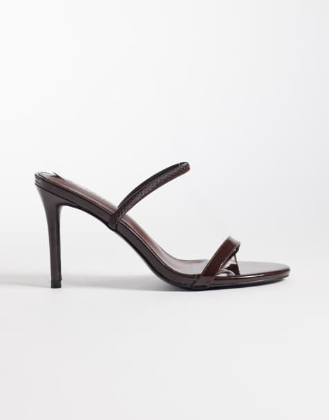 Public Desire - Sandales vernies à talons minimalistes - Marron - view 1