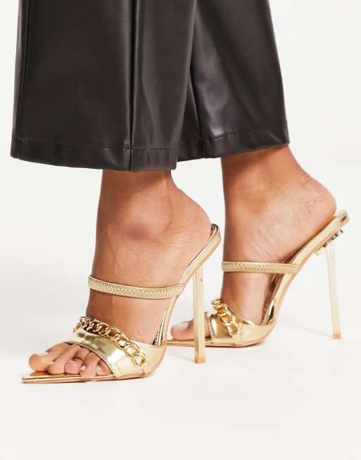 Sandali con tacco a spillo oro new arrivals