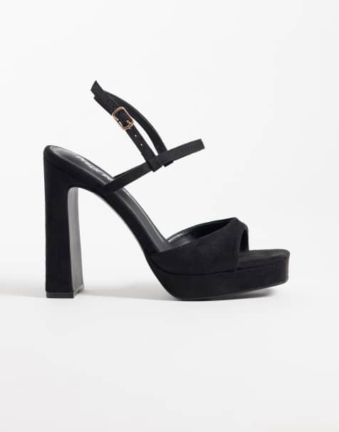Public Desire - Sandalias de plataforma con tacón Rhoda en ante sintético negro - view 1