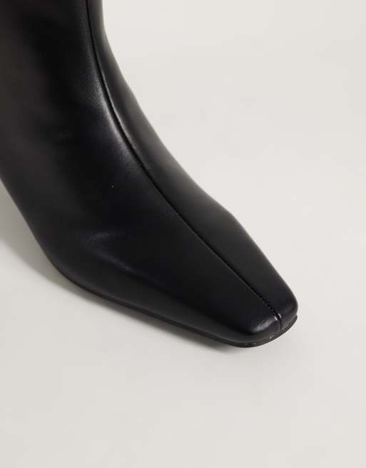 Public Desire Sandra kitten heel knee boots in black, 3 of 4