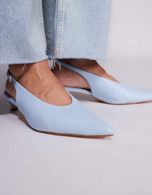 Public Desire - Saskia - Chaussures à petit talon et bride arrière - Bleu pastel, 4 de 4