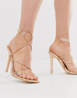 gold barely there shoes