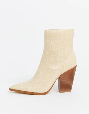 mock croc ankle boots