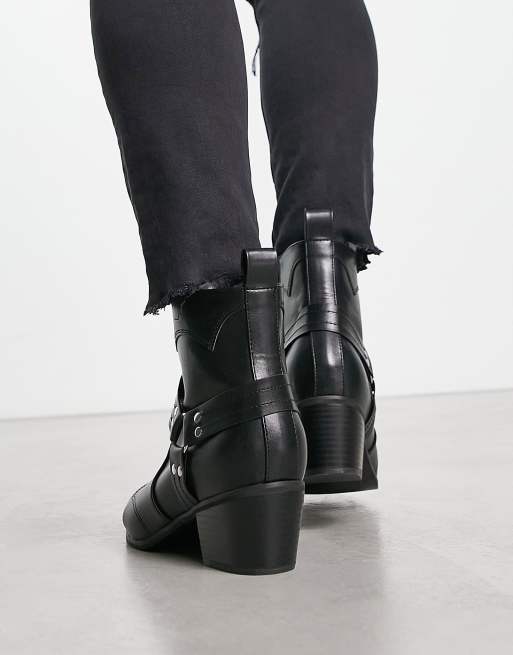 Public Desire - Sheriff - Stivaletti western neri con dettagli in metallo, 3 di 4