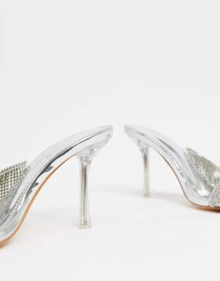 silver mules heels