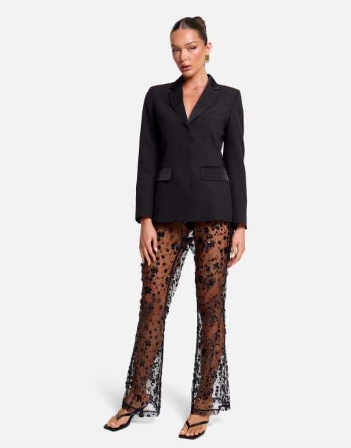 Public Desire Single breasted fitted blazer in black, 2 of 3