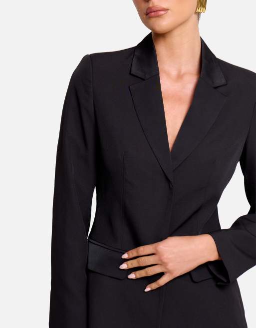 Public Desire Single breasted fitted blazer in black, 3 of 3