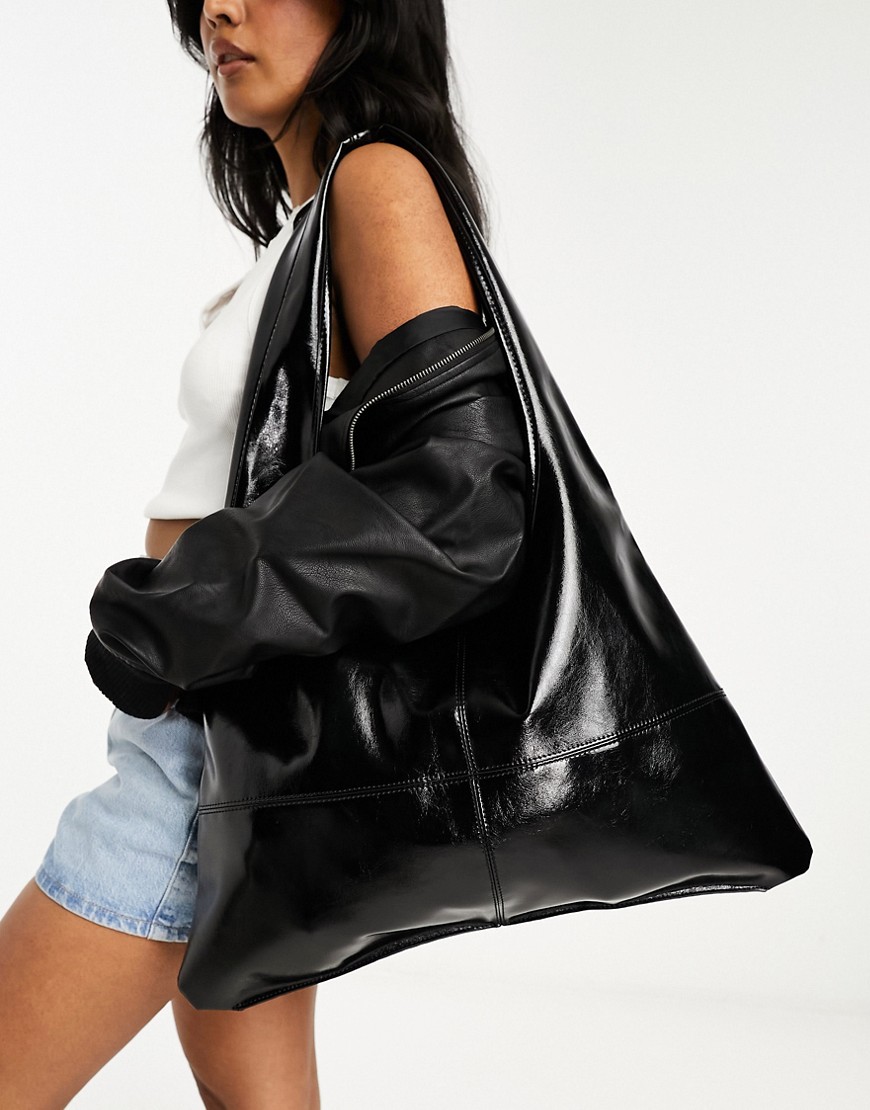 Public Desire slouchy shoulder tote bag in black