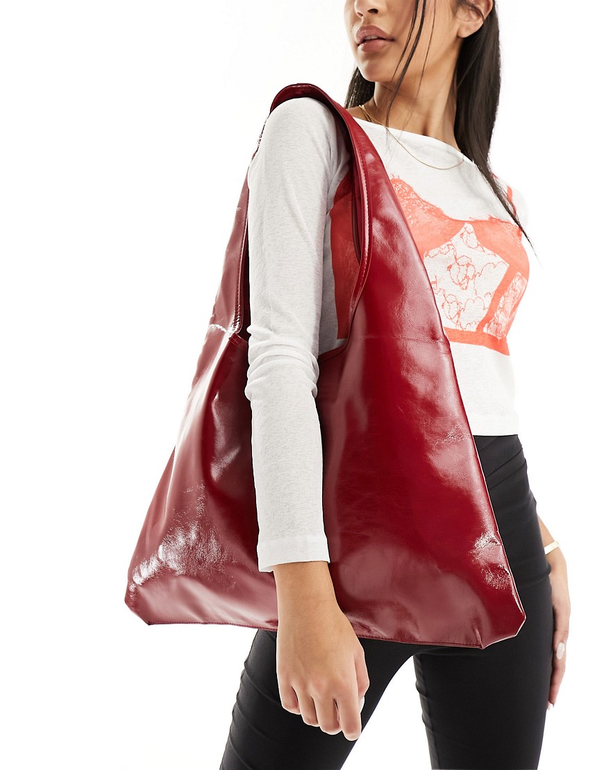 Public Desire slouchy shoulder tote bag in cherry red