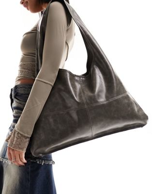 Public Desire slouchy shoulder tote bag in distressed grey