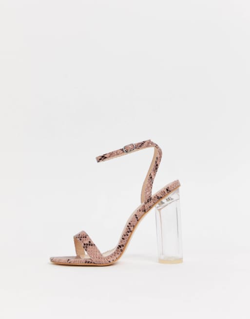 Snakeskin perspex sale heels