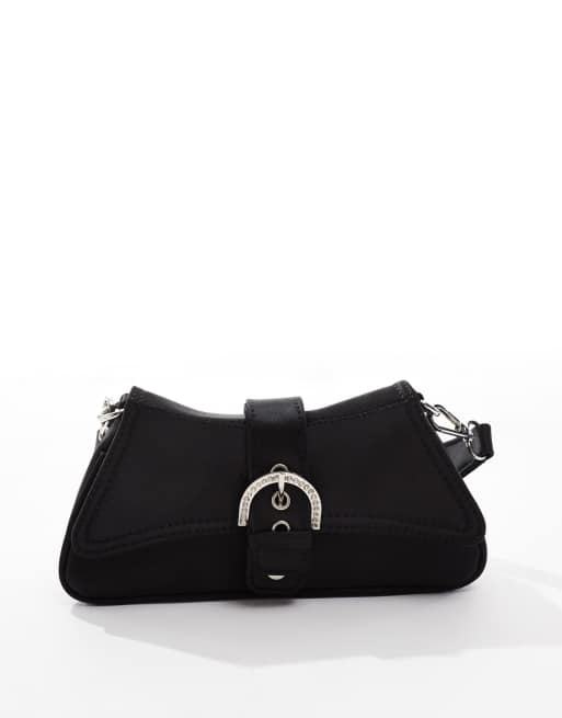 Public Desire Sonja top handle grab bag with jewel buckle in black, 3 of 4