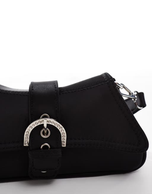 Public Desire Sonja top handle grab bag with jewel buckle in black, 4 of 4