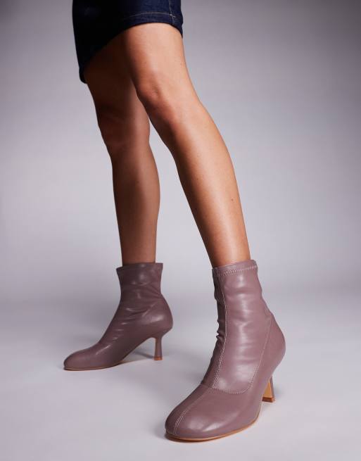 Public Desire - Soulmate - Stivaletti malva con tacco e punta tonda, 4 di 4