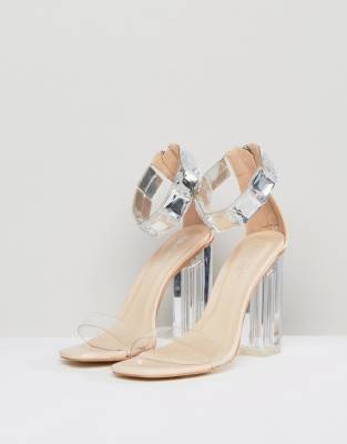 clear embellished heels