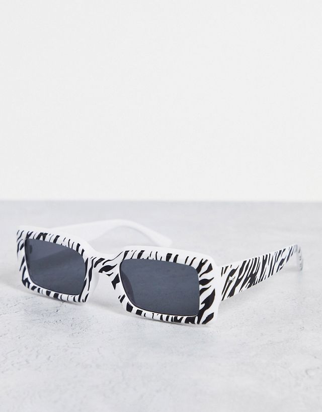 Public Desire square sunglasses in zebra print