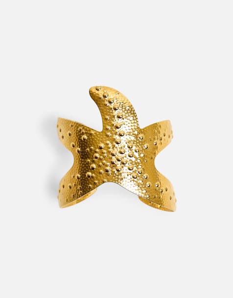 Public Desire Starfish adjustable cuff in gold - view 1