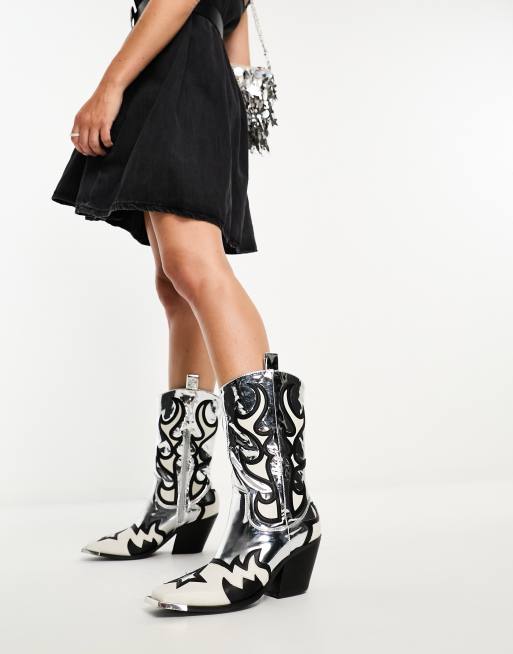 Black and shop silver cowgirl boots