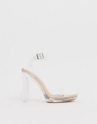 low heel perspex sandals