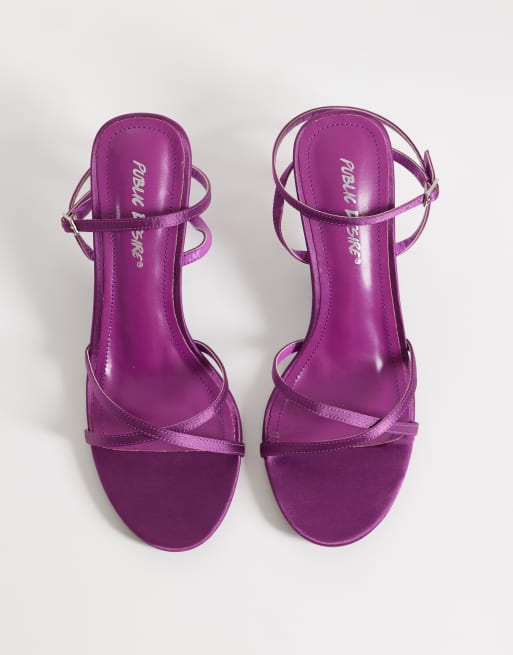 Public Desire - Sugar - Sandales satinées à brides et petit talon - Violet, 2 de 4