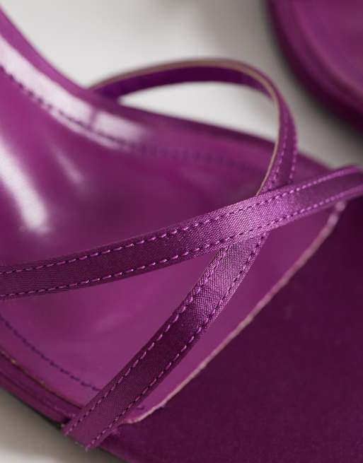 Public Desire - Sugar - Sandales satinées à brides et petit talon - Violet, 3 de 4