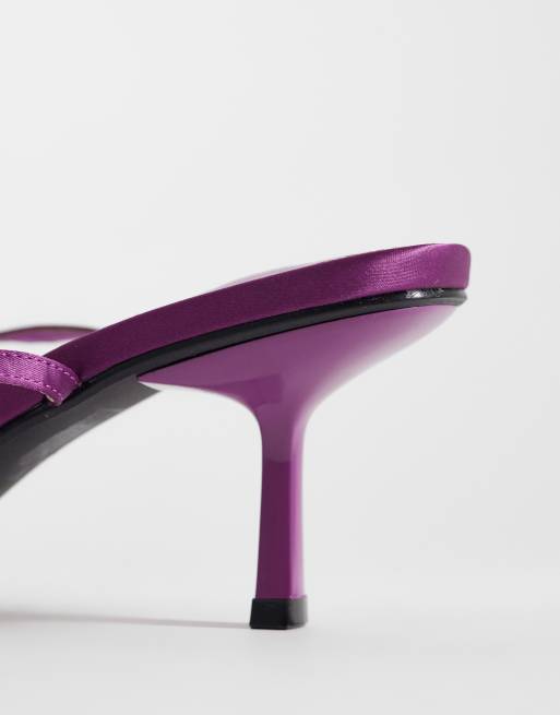 Public Desire - Sugar - Sandales satinées à brides et petit talon - Violet, 4 de 4