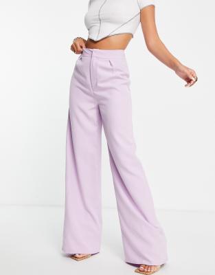 lilac straight leg trousers