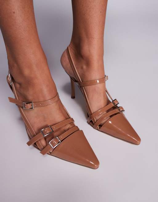 Public Desire - Sushi - Chaussures à talon haut avec boucles - Beige, 4 de 4