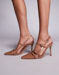 [Public Desire] Public Desire Sushi high heeled shoes with buckles in beige-Neutral 41 Beige