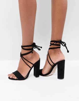 block heel tie up sandals