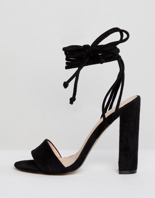 Public Desire - Suzu - Sandales à talons carrés et liens à nouer - Noir, 2 de 4