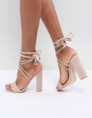 block heel tie up sandals