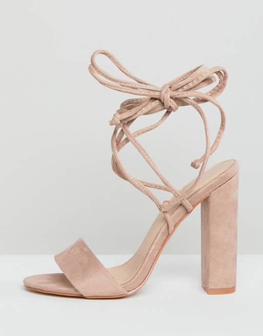 Public Desire Suzu Tie Up Block Heeled Sandals